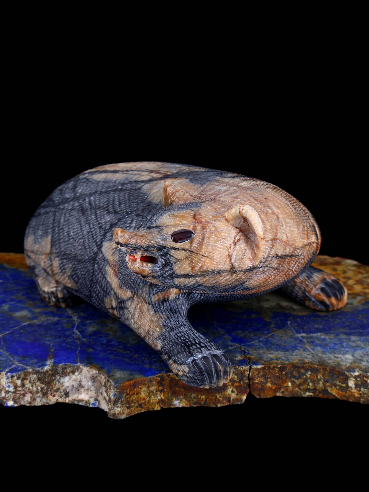 Picasso Marble Badger Zuni Fetish - PuebloDirect.com