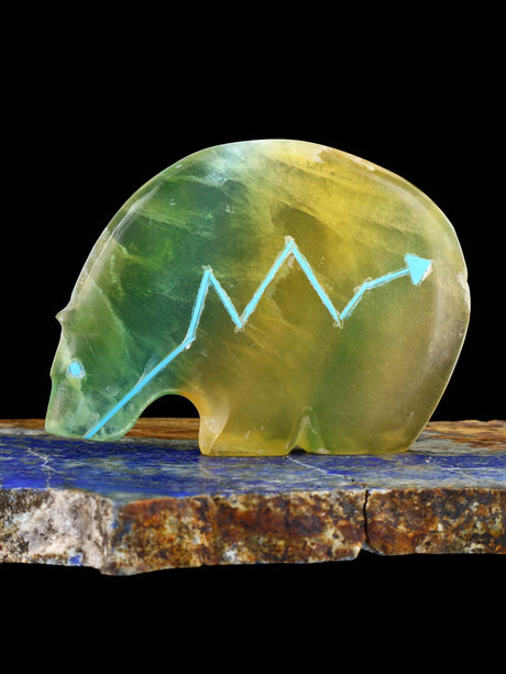 Rainbow Fluorite Bear Zuni Fetish - PuebloDirect.com