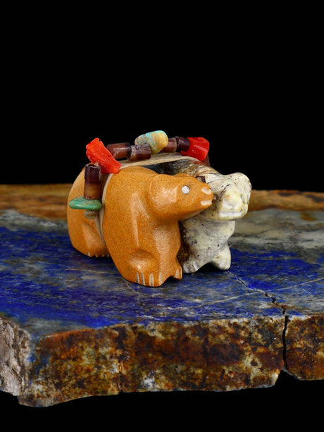 Picasso Marble and Jasper Bear Bundle Zuni Fetish - PuebloDirect.com