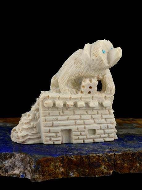 Zuni Fish Rock Bear Family Zuni Fetish - PuebloDirect.com