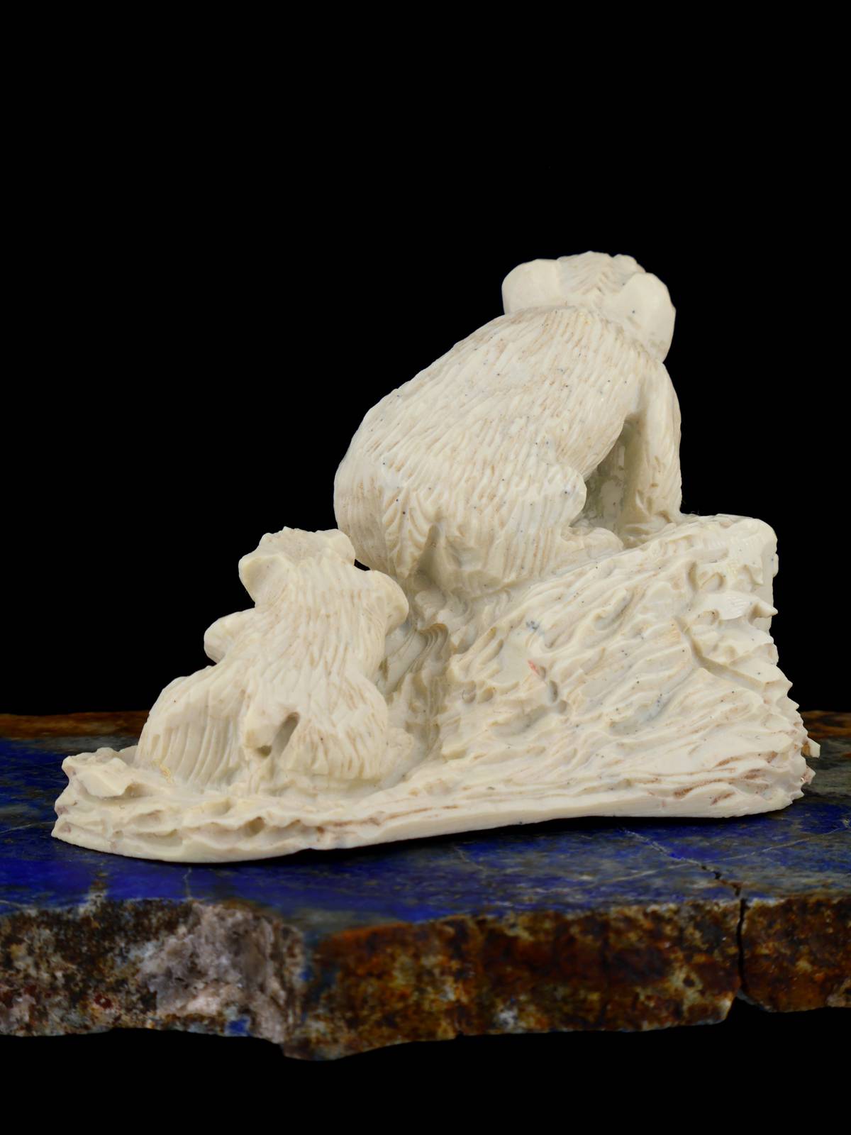 Zuni Fish Rock Bear Family Zuni Fetish - PuebloDirect.com