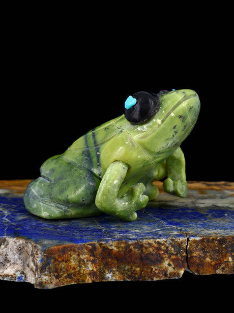 Serpentine Frog Zuni Fetish - PuebloDirect.com