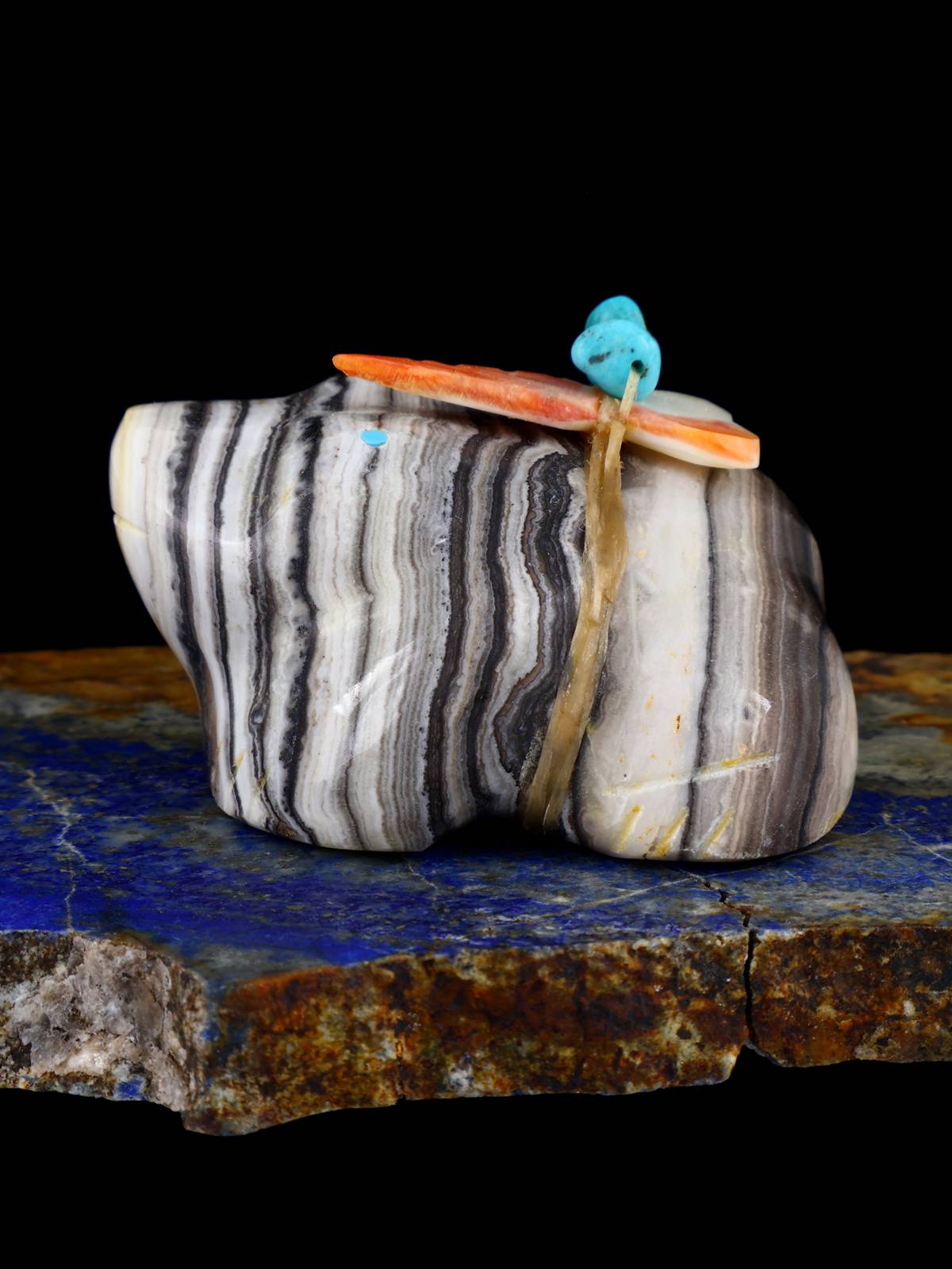 Onyx Frog Zuni Fetish - PuebloDirect.com