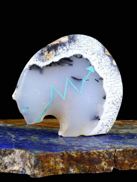 Dendritic Opal Medicine Bear Zuni Fetish - PuebloDirect.com