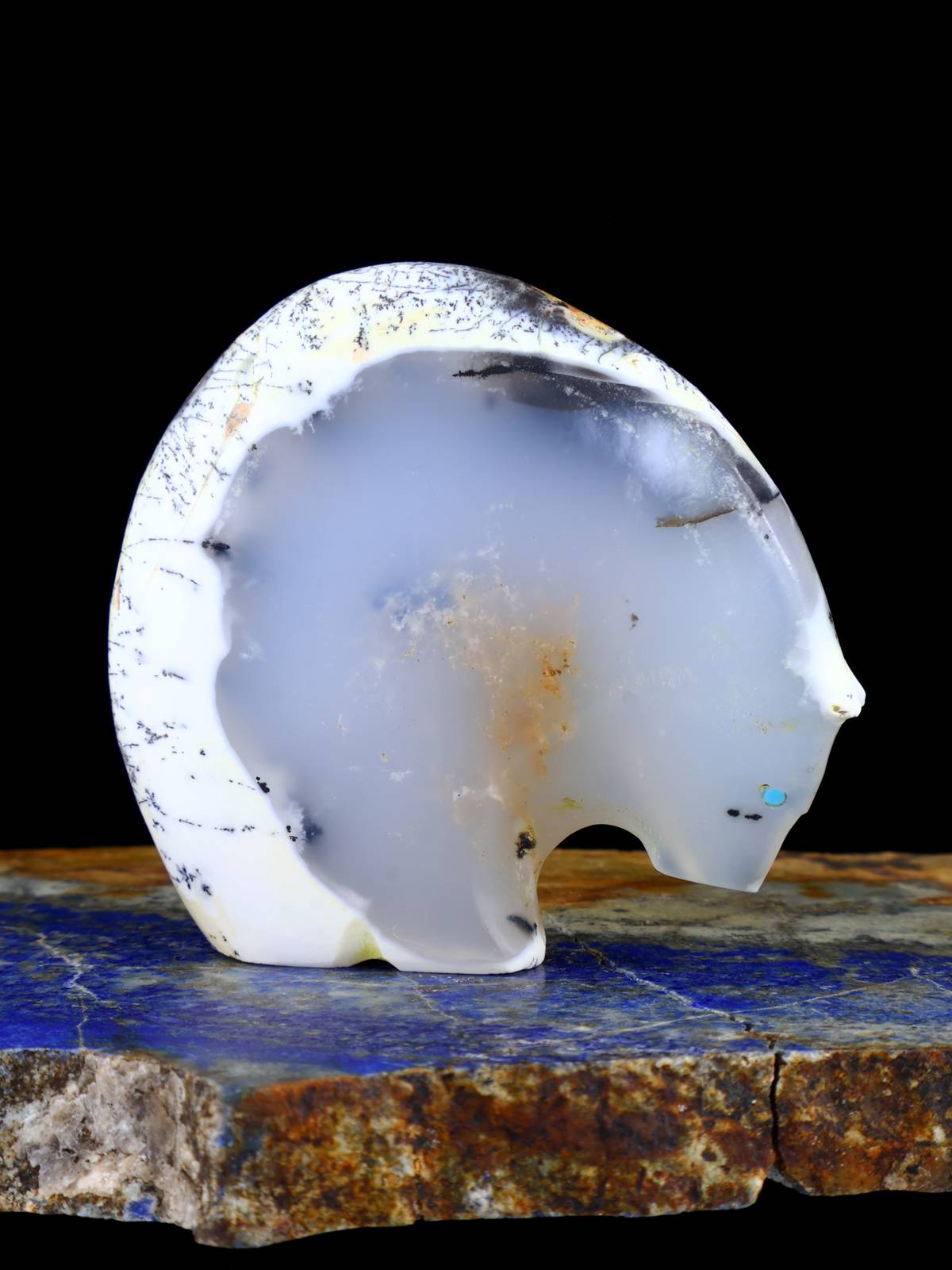Dendritic Opal Medicine Bear Zuni Fetish - PuebloDirect.com