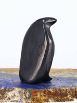 Black Marble Penguin Zuni Fetish - PuebloDirect.com