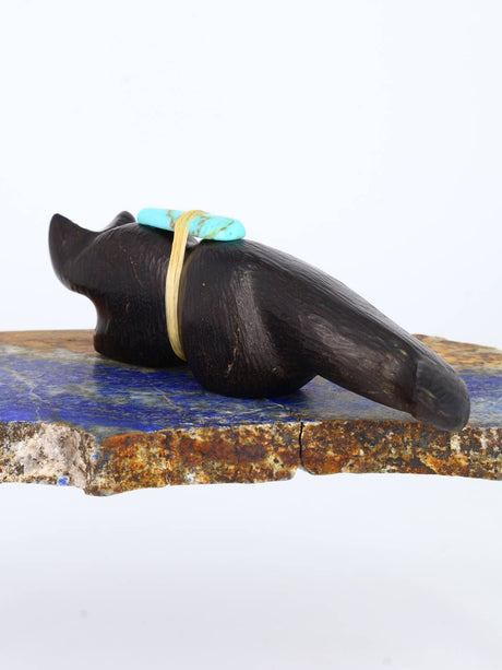 Jet Mountain Lion Zuni Fetish - PuebloDirect.com