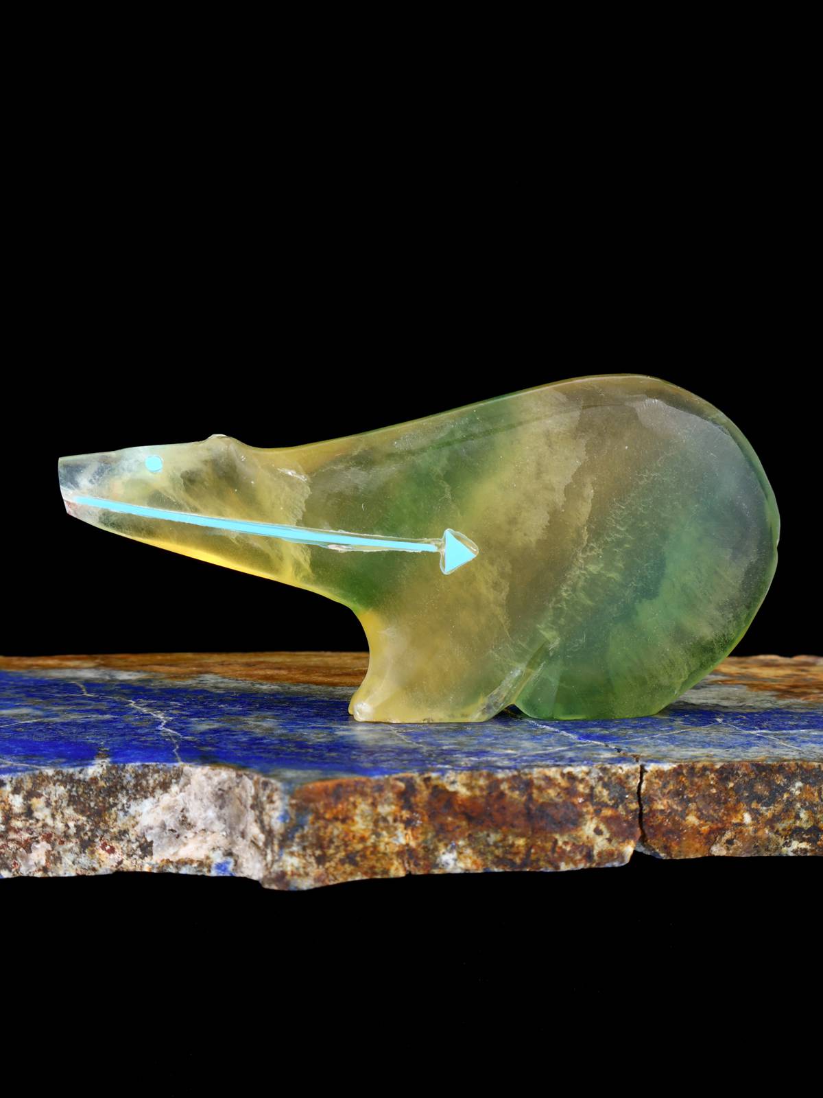 Rainbow Fluorite Bear Zuni Fetish - PuebloDirect.com