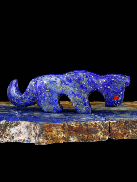 Lapis Mountain Lion Zuni Fetish - PuebloDirect.com
