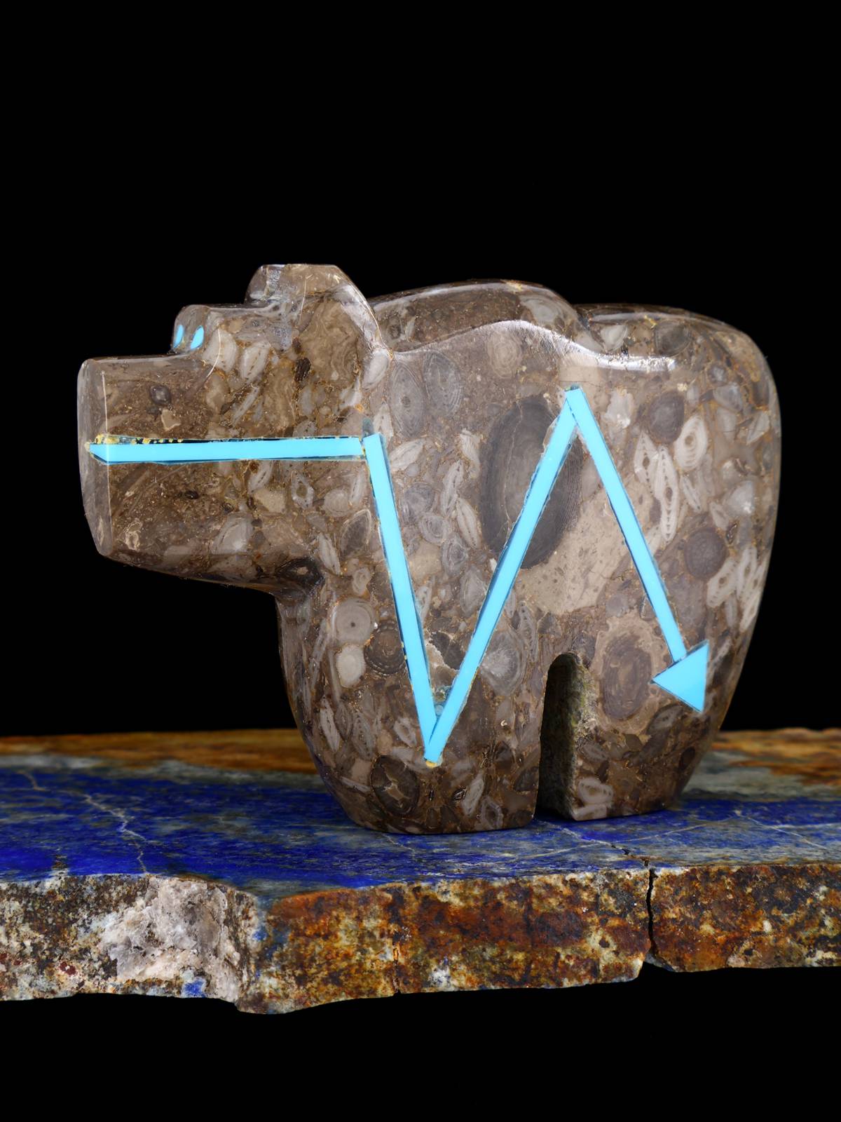 Fossil Rock Bear Zuni Fetish - PuebloDirect.com