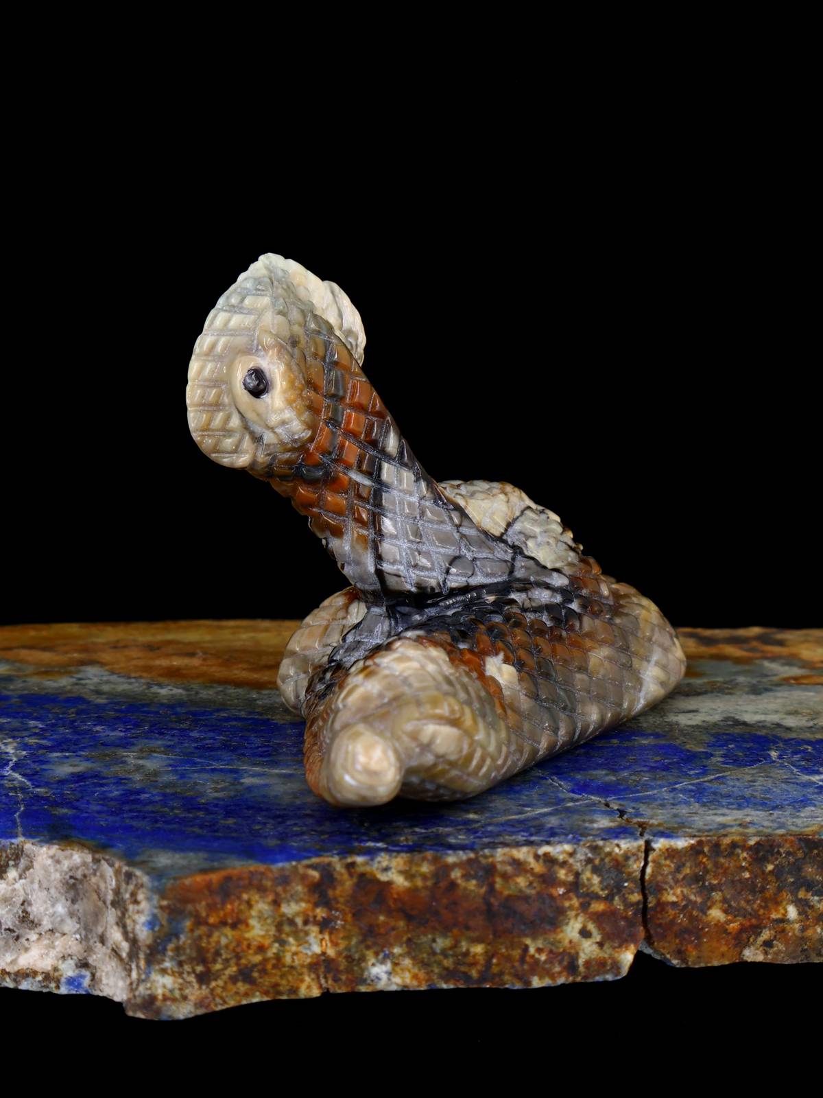 Picasso Marble Rattlesnake Zuni Fetish - PuebloDirect.com
