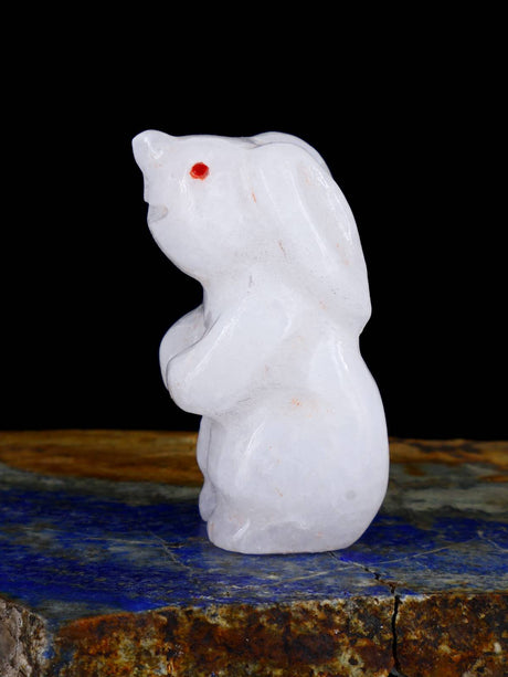 White Marble Rabbit Zuni Fetish - PuebloDirect.com