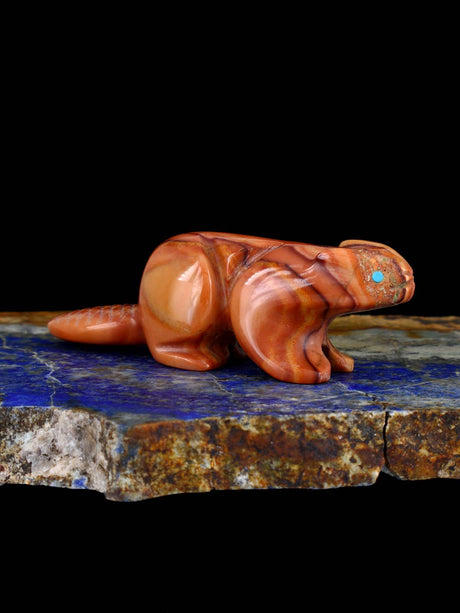 Rolling Hills Dolomite Beaver Zuni Fetish - PuebloDirect.com