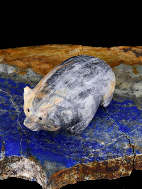 Picasso Marble Badger Zuni Fetish - PuebloDirect.com
