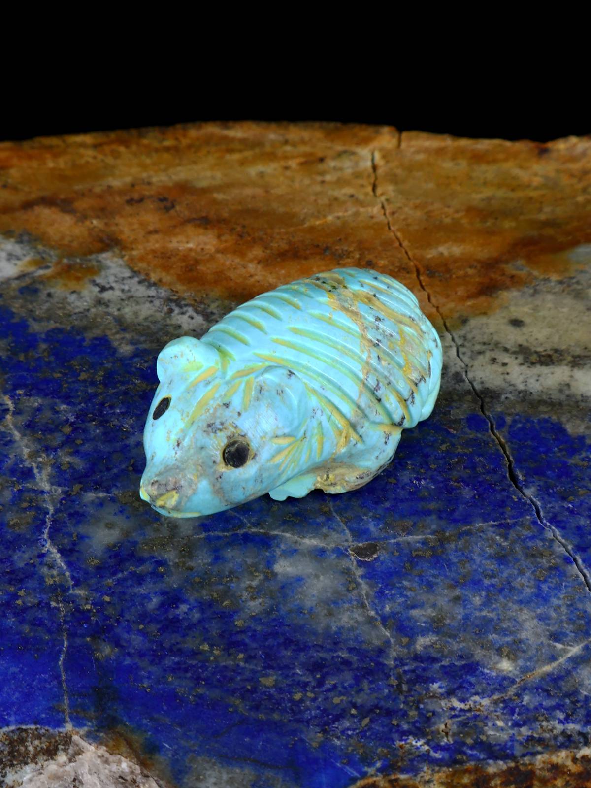 Turquoise Badger Navajo Carving - PuebloDirect.com