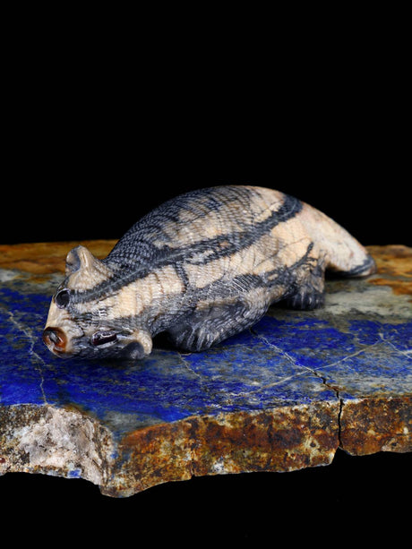 Picasso Marble Badger Zuni Fetish - PuebloDirect.com