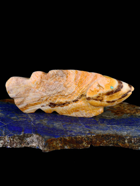 Onyx Fish Zuni Fetish - PuebloDirect.com