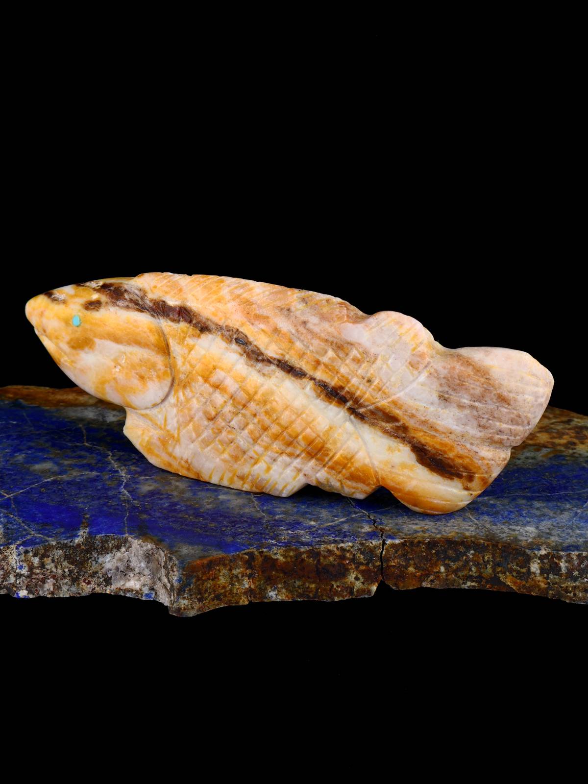 Onyx Fish Zuni Fetish - PuebloDirect.com