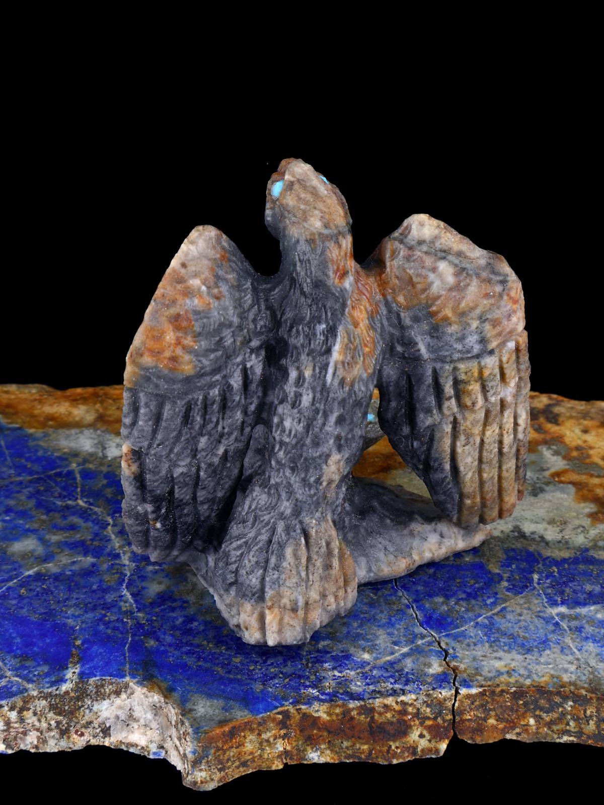 Picasso Marble Eagle With Fish Zuni Fetish - PuebloDirect.com