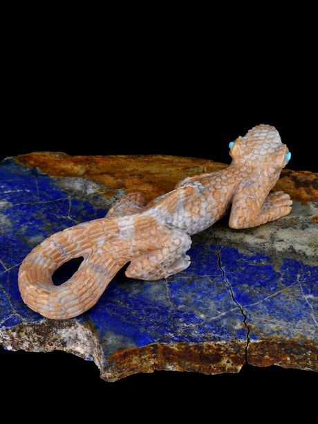 Picasso Marble Lizard Zuni Fetish - PuebloDirect.com