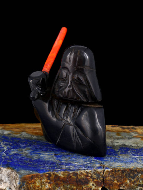 Black Jet Darth Vader Zuni Fetish - PuebloDirect.com