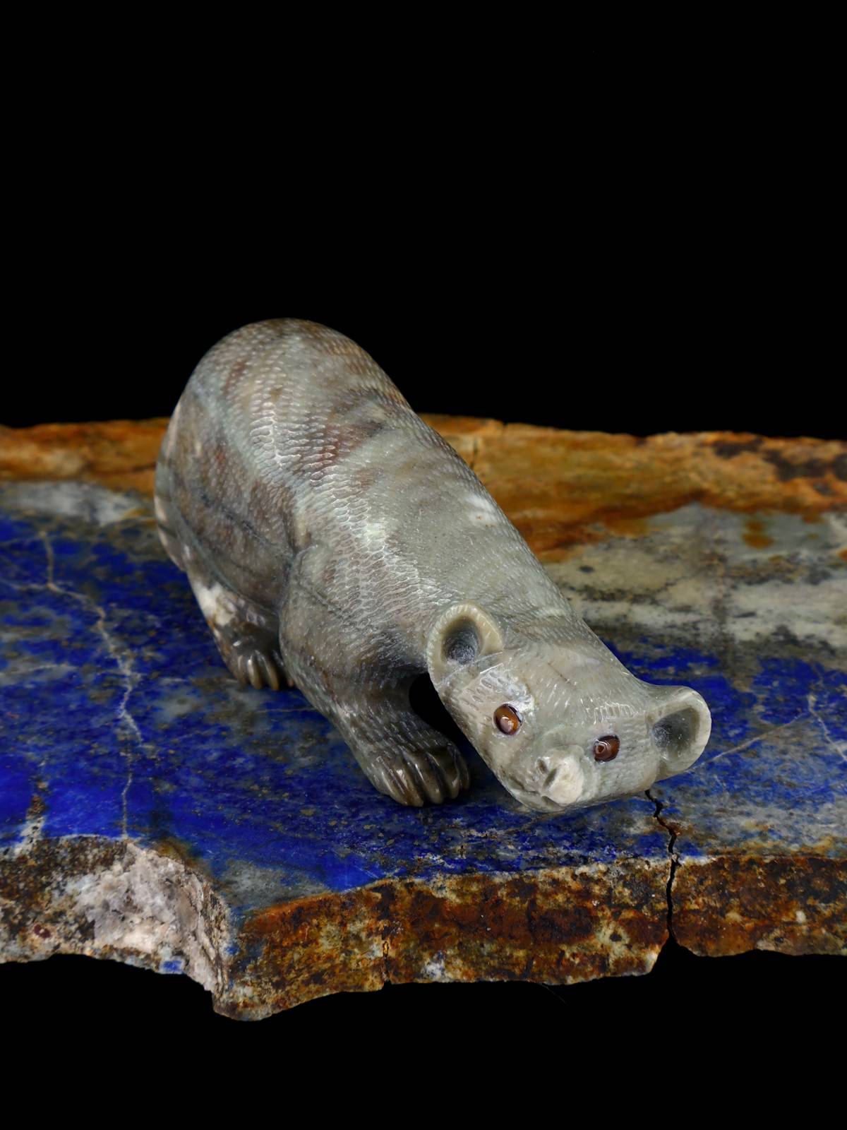 Picasso Marble Wolf Zuni Fetish - PuebloDirect.com