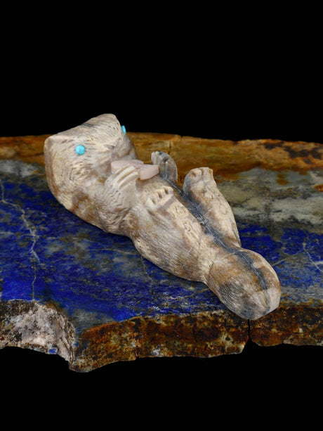 Picasso Marble Otter Zuni Fetish - PuebloDirect.com