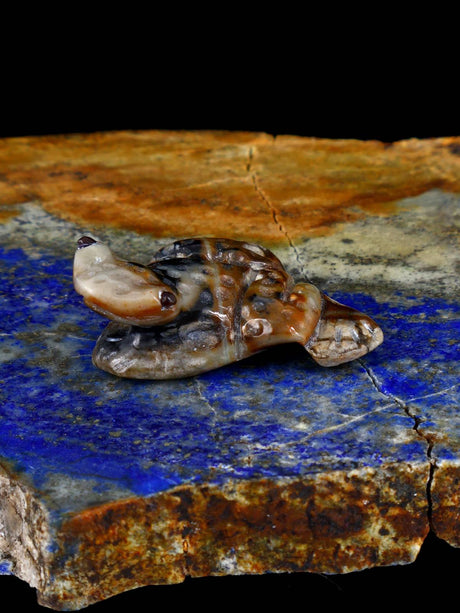Picasso Marble Frog Zuni Fetish - PuebloDirect.com