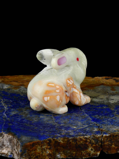 Picasso Marble Rabbit Zuni Fetish - PuebloDirect.com