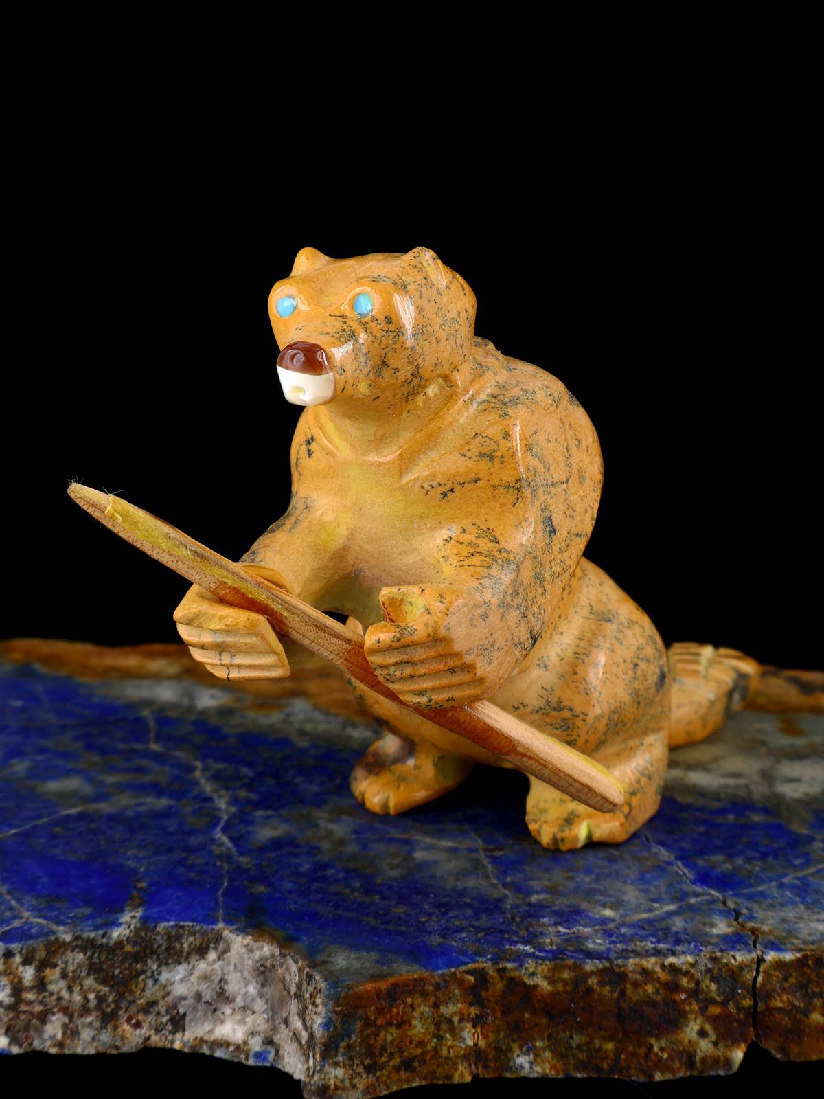 Travertine Beaver Zuni Fetish - PuebloDirect.com