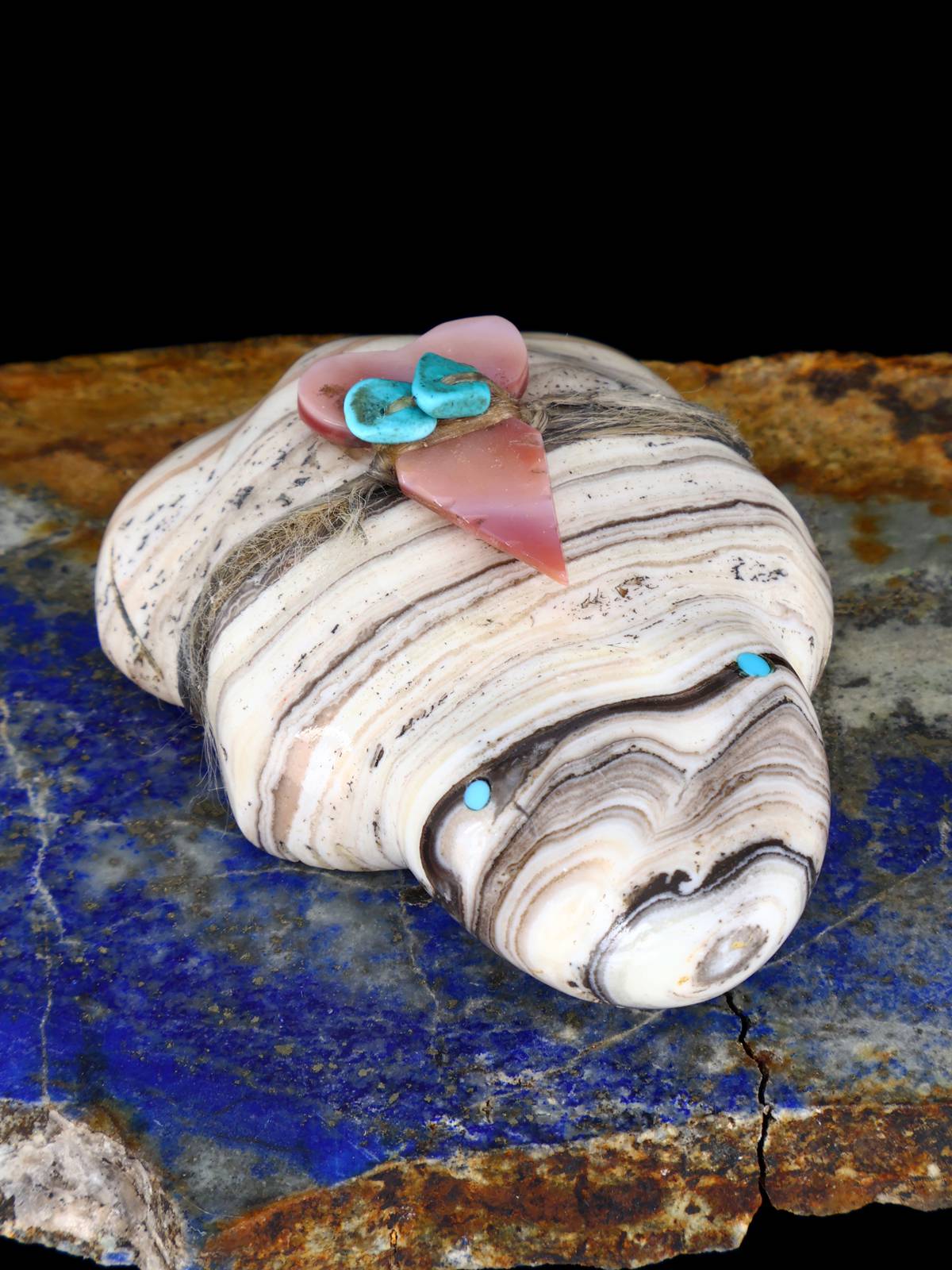 Onyx Frog Zuni Fetish - PuebloDirect.com