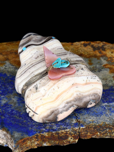 Onyx Frog Zuni Fetish - PuebloDirect.com