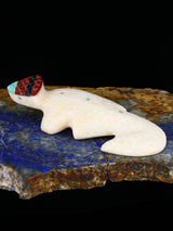 White Marble Lizard Zuni Fetish - PuebloDirect.com