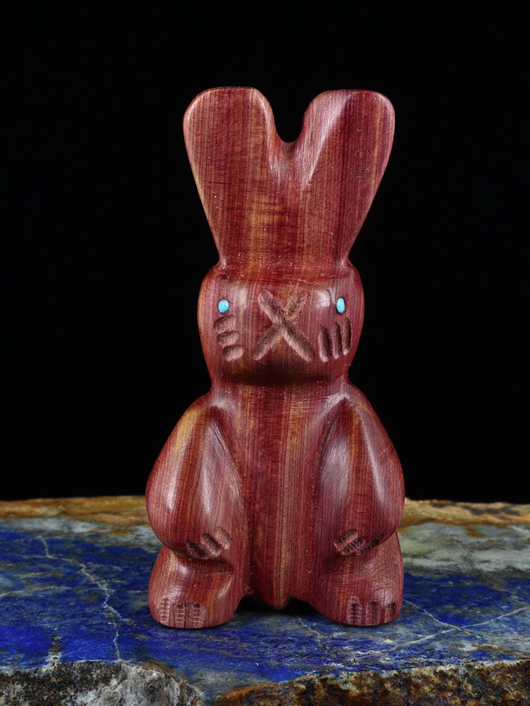 Wooden Bunny Rabbit Zuni Fetish - PuebloDirect.com