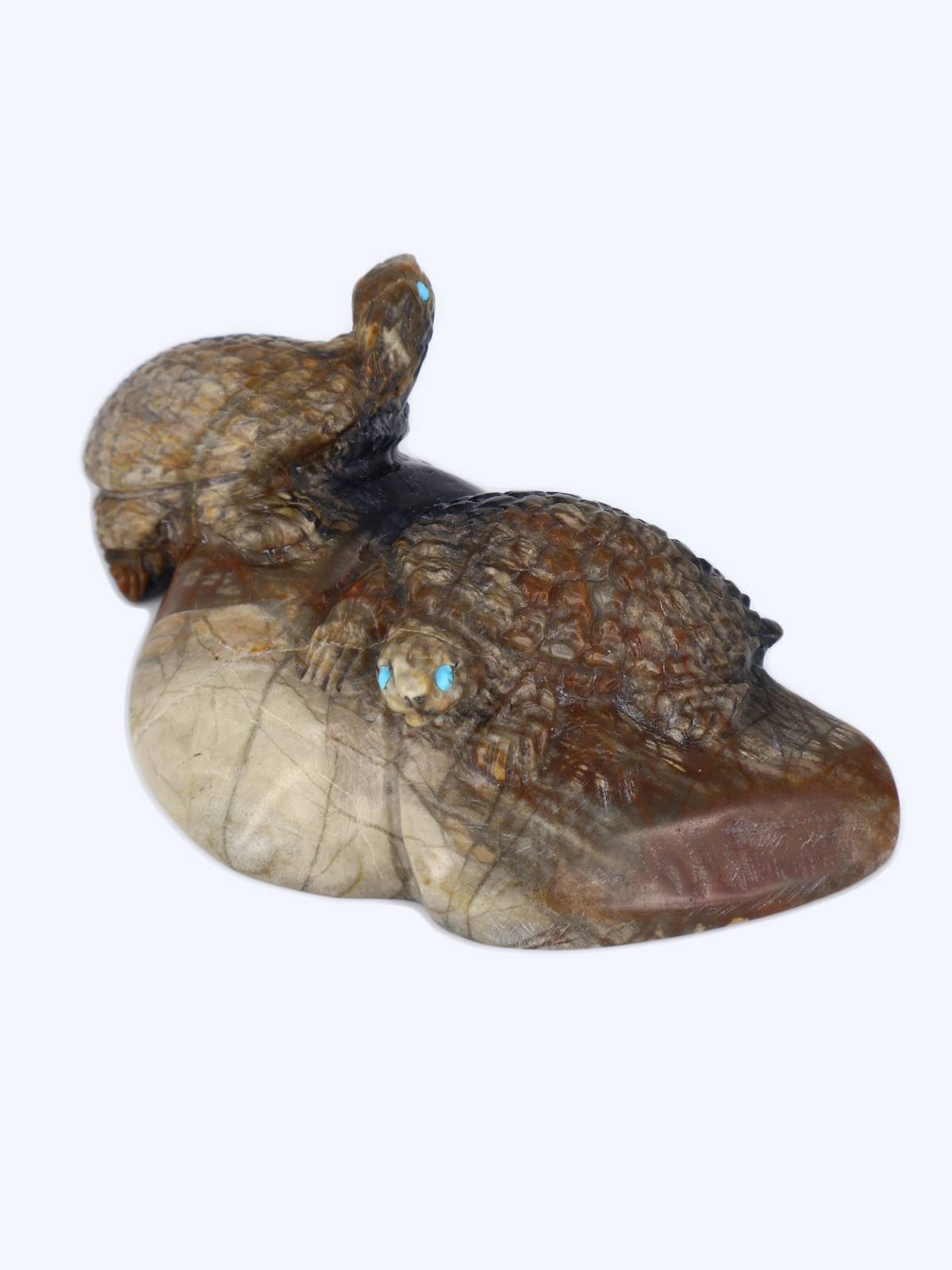 Picasso Marble Turtle Family Zuni Fetish - PuebloDirect.com