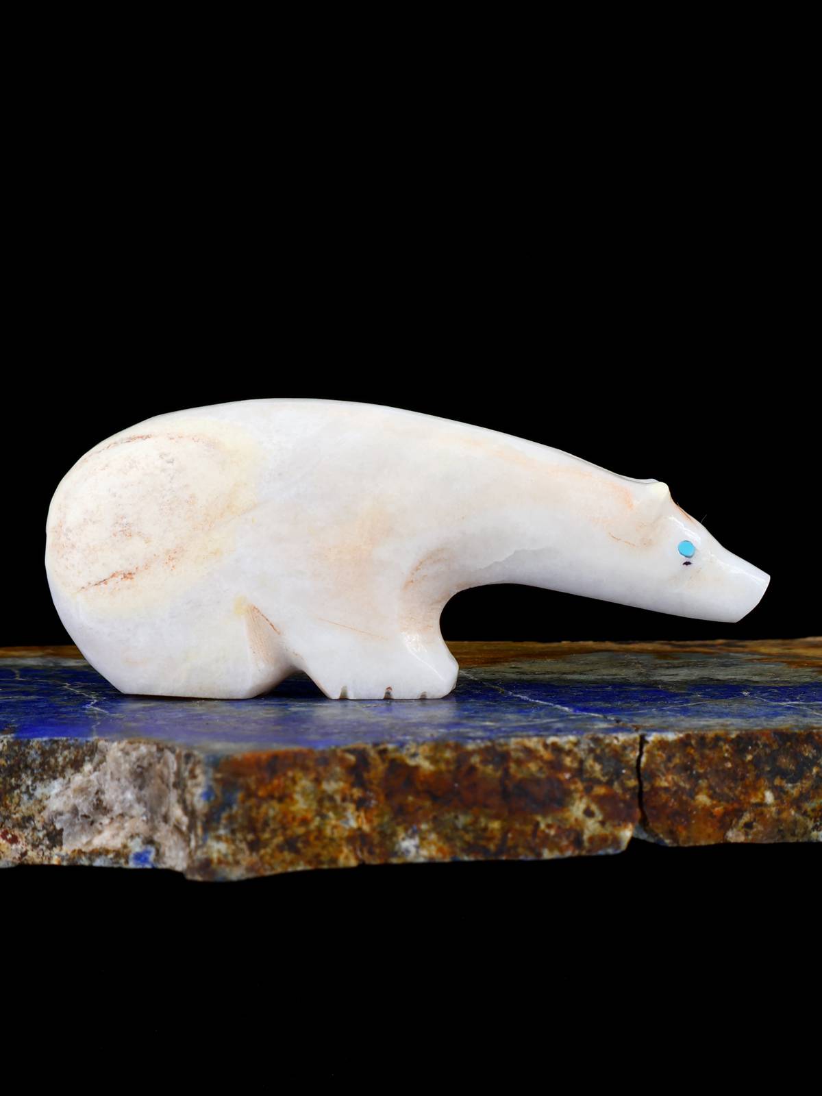 White Marble Bear Zuni Fetish