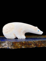 White Marble Bear Zuni Fetish