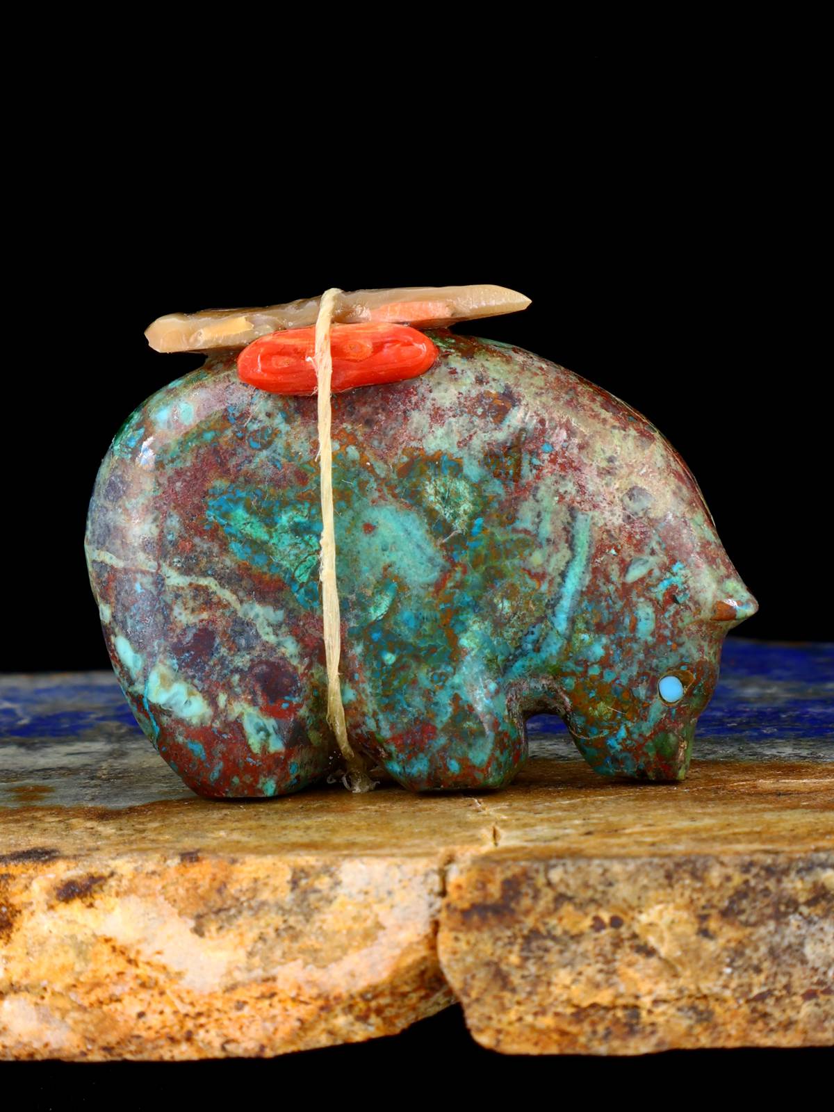 Chrysocolla Bear Zuni Fetish