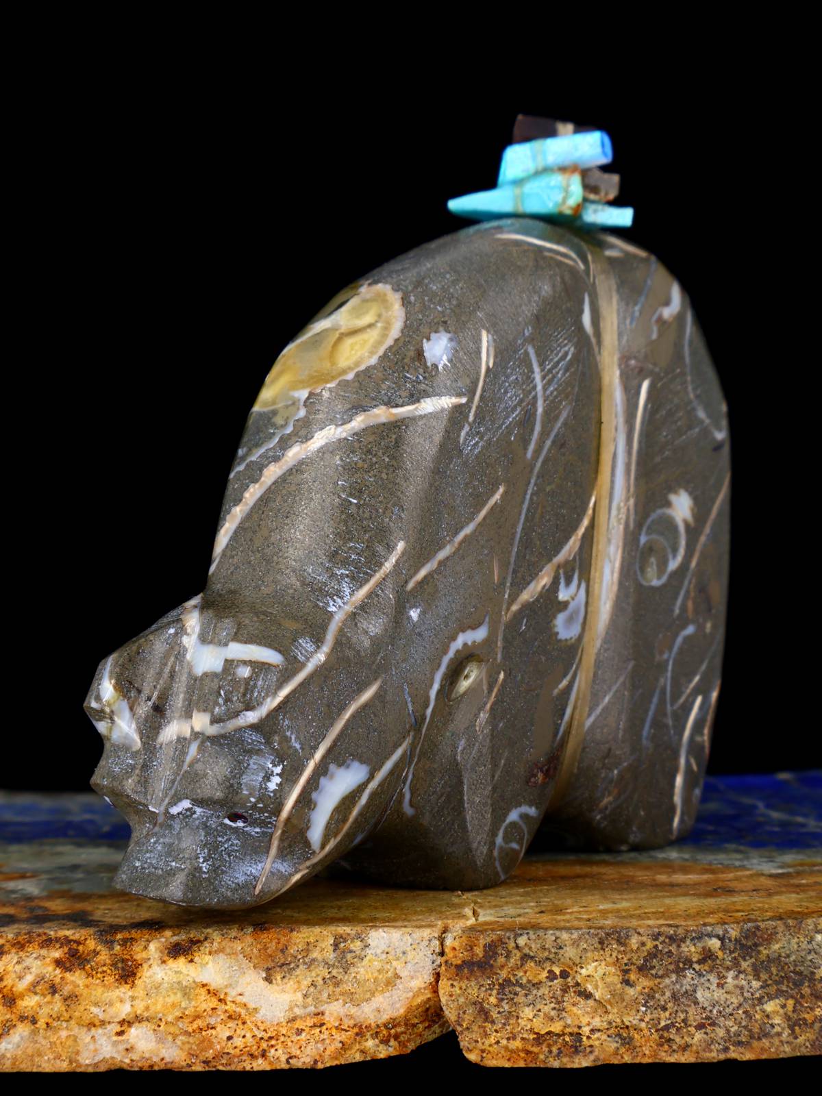 Fossil Stone Bear Zuni Fetish