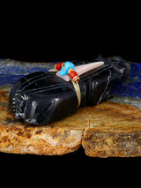 Black Marble Badger Zuni Fetish