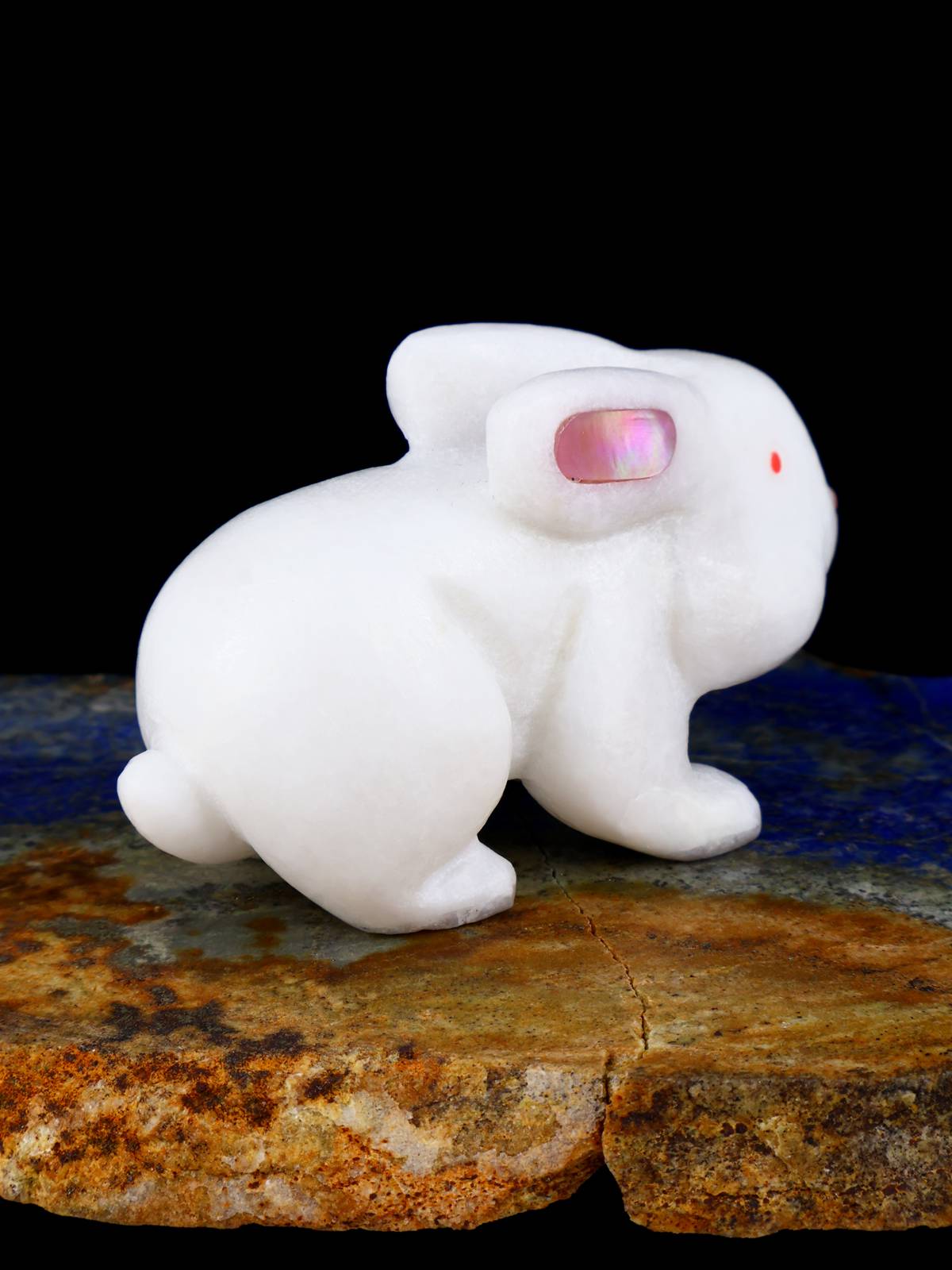 White Marble Rabbit Zuni Fetish