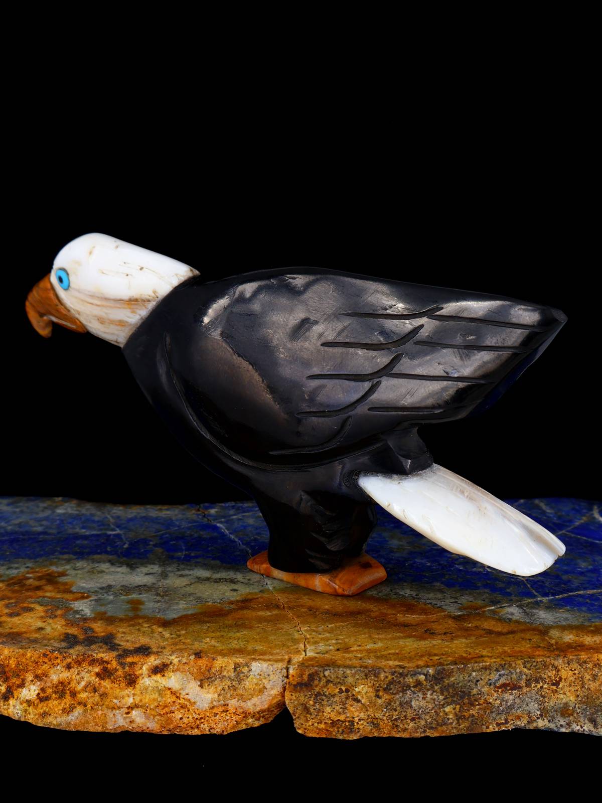Black Jet Eagle Zuni Fetish