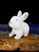 White Marble Rabbit Zuni Fetish