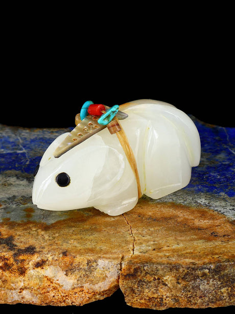 Calcite Mouse Zuni Fetish - PuebloDirect.com
