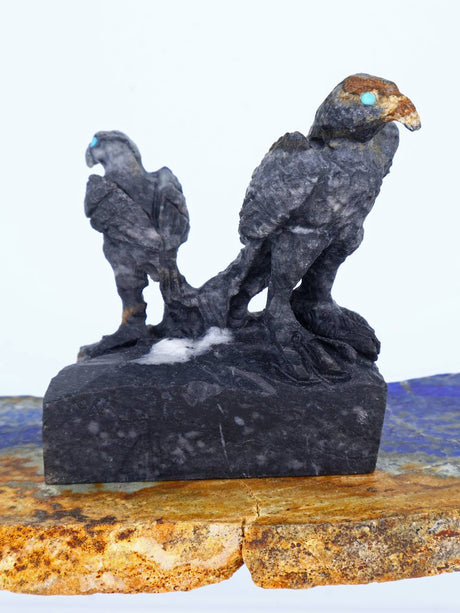 Picasso Marble Eagles Zuni Fetish - PuebloDirect.com