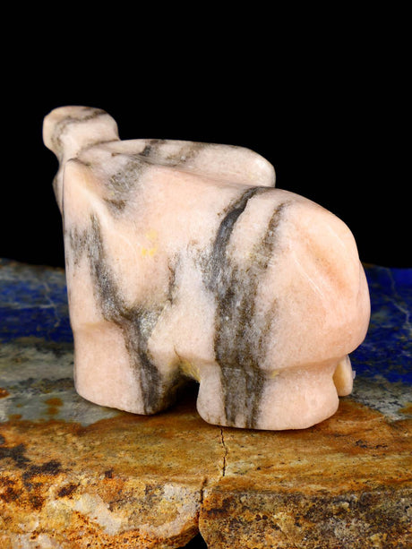 Orange Alabaster Elephant Zuni Fetish