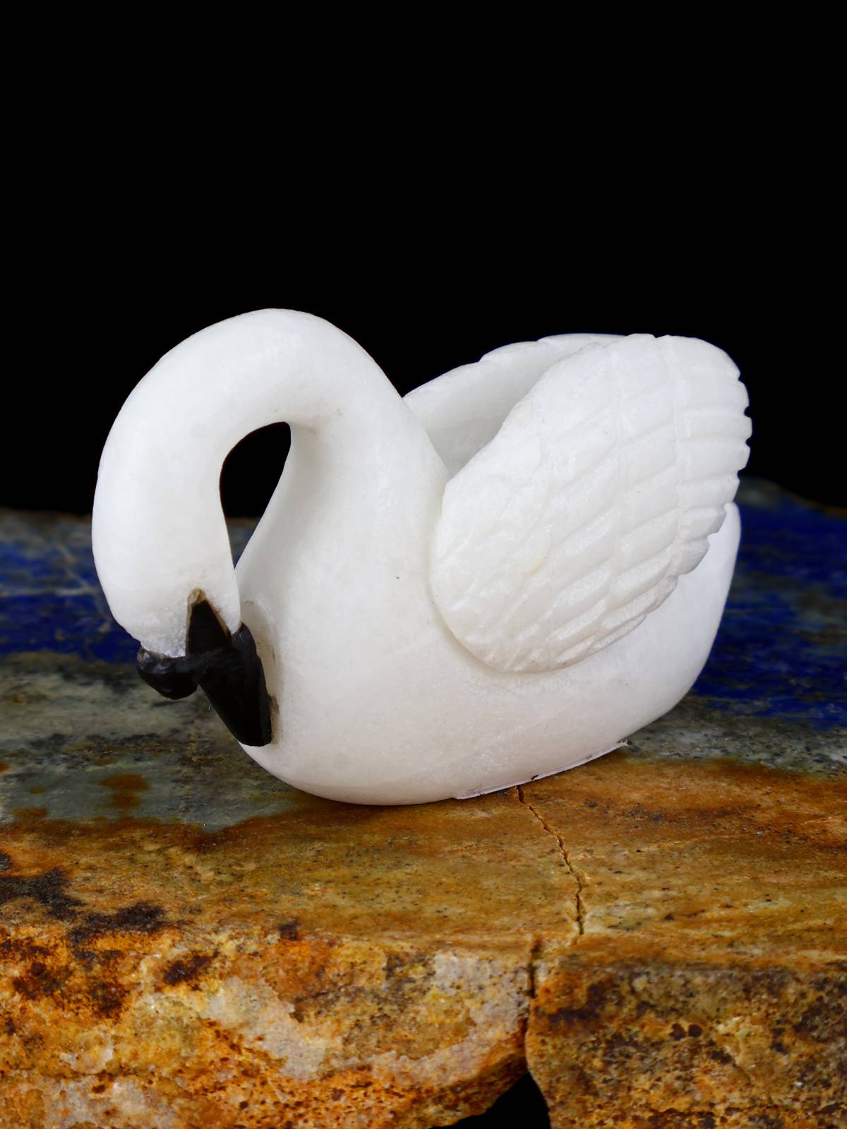 Hibou d'albâtre orange Zuni Fetish