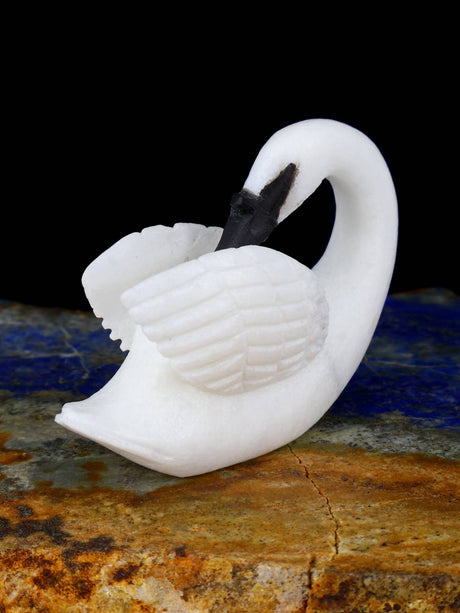 Hibou d'albâtre orange Zuni Fetish