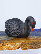 Black Marble Swan Zuni Fetish