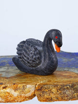 Black Marble Swan Zuni Fetish